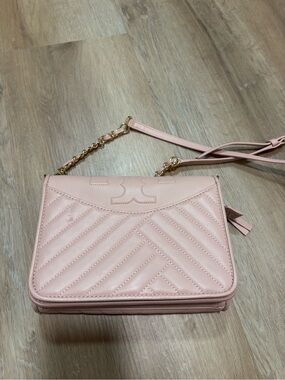 Tory Burch Fleming Convertible Shoulder Bag Light Pink Authentic Leather